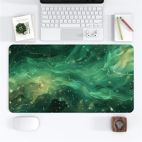 taesdvry Großes Mauspad, 900x400x3mm Gaming Mauspads, Genähte Kanten Mouse Pad, Schreibtischunterlage mit Rutschfester Gummibasis für Tastatur, PC, Laptop (Traumgalaxie) von taesdvry