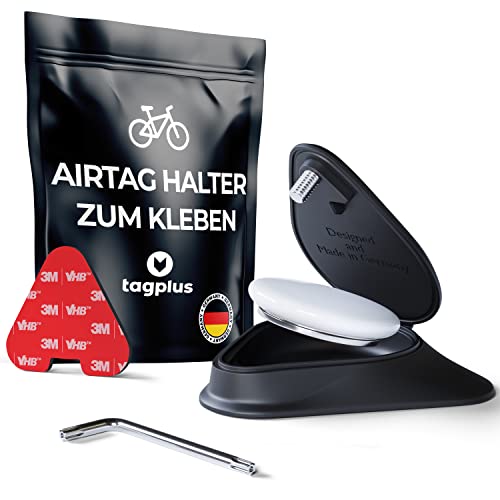 tagplus® universal Airtag Halter zum Kleben für maximalen Diebstahlschutz, E-Bikes - Ski - Motorrad - Werkzeug - Camper - Scooter - Premium Airtag Hülle mit Spezial-Schraube - Made in Germany von tagplus