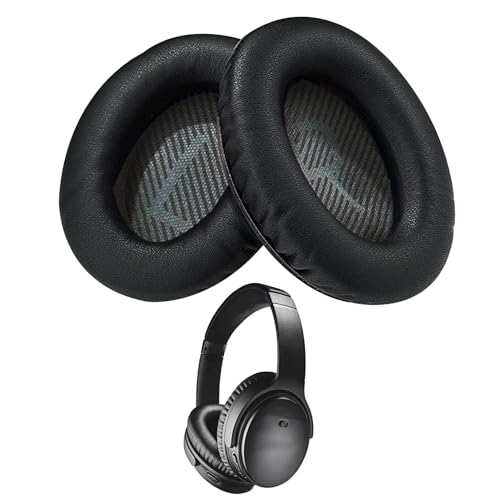 Ohrpolster für Bose QuietComfort 35 ii, Ersatzpolster für Bose Around Ear 2,AE2w,AE2i,QC2,QC15,QC25,QC35I,Ersatz Ohrkissen Kompatibel mit Over-Ear Headphones (Schwarz) von talNite