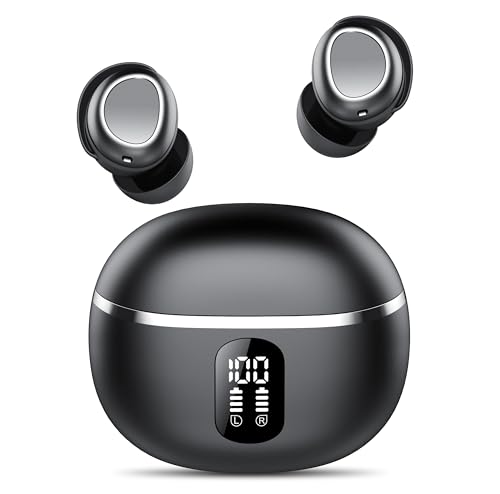Kopfhörer Kabellos Bluetooth, Bluetooth Kopfhörer 5.3 mit 4 ENC Mic, Mini In-Ear Schlafkopfhörer 50H Laufzeit, Sanfter Klang Bequem Tragen ohne Druckgefühl, IPX7 Wasserdicht Ultraleicht Ohrhörer von taobosec