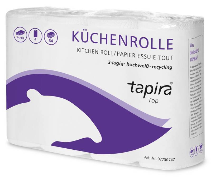 Tapira Küchenrolle Top, 3-lagig, hochweiß von tapira