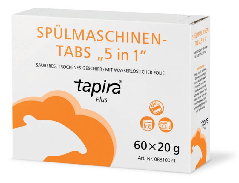 Tapira Plus Spülmaschinentabs 5in1, Kartonverpackung von tapira