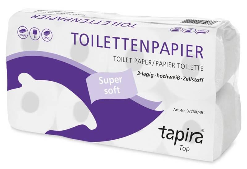 Tapira Toilettenpapier Top, 3-lagig, hochweiß von tapira