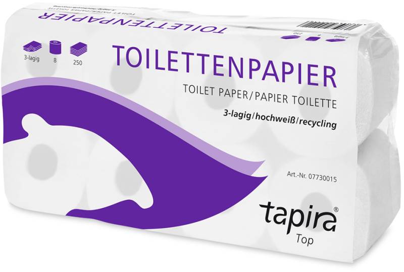 Tapira Toilettenpapier Top, 3-lagig, hochweiß von tapira