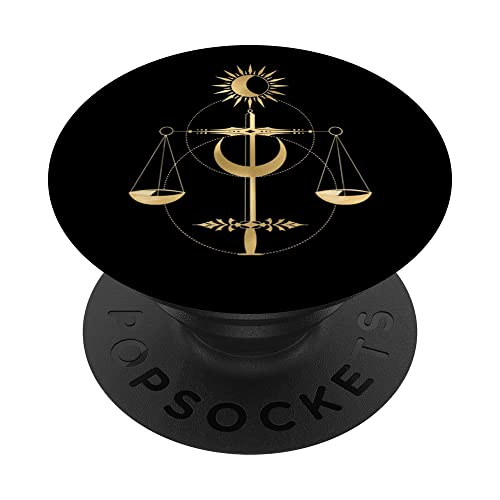 Waage Sternzeichen Tarot Gerechtigkeit Mond Horoskop PopSockets mit austauschbarem PopGrip von tatia4design