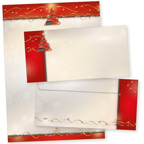 Avantgarde 100 Sets Weihnachtsbriefpapier mit Umschlag ohne Fenster Weihnachtspapier A4 Briefpapier Weihnachten von tatmotive