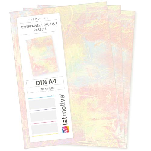 Briefbogen Pastell (1.000 Blatt) beidseitig Motivpapier DIN A4 bunt Erwachsene Aquarell vintage farbig von tatmotive