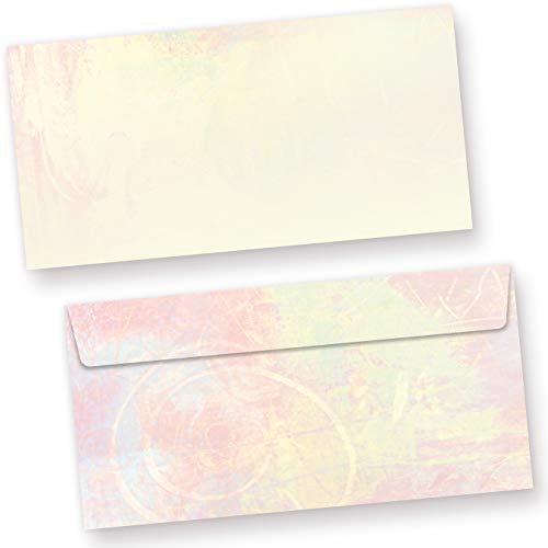 Briefhüllen Pastell (500 Stück) DIN lang Umschlag, beidseitig mit pastellfarbenem Motiv. Passendes Briefpapier erhältlich oder auch als Set. von tatmotive