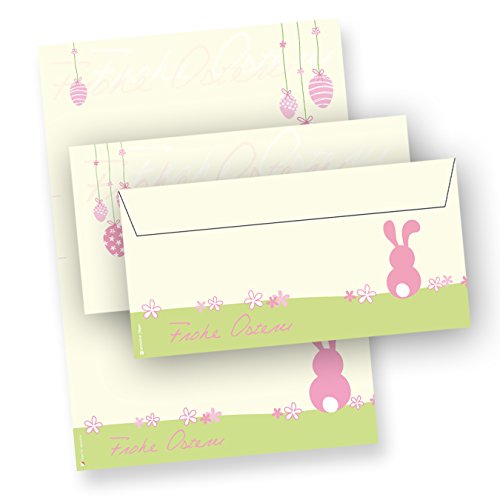 Briefpapier Ostern A4 rosa, 100 Sets mit Umschlag Osternpapier Set mit Umschläge von tatmotive