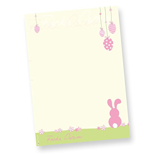 Briefpapier Ostern rosa (250 Stück) Motivpapier DIN A4, Osternpapier farbig von tatmotive
