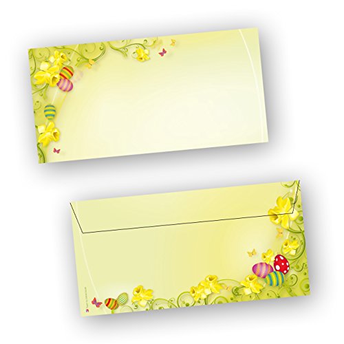 Briefumschläge Ostern 2-seitig (250 Stück ohne Fenster) DIN lang Umschlag mit Ostermotiv von tatmotive
