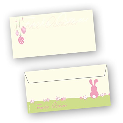 Briefumschläge Ostern rosa (50 Stück) DIN lang Umschlag mit Ostermotiv von tatmotive