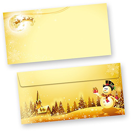 Briefumschläge Weihnachten Schneemann 250 Stück ohne Fenster Din lang Umschläge Weihnachten Weihnachtsumschläge von tatmotive