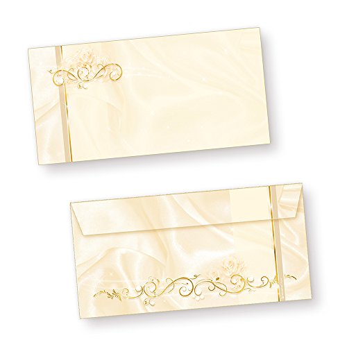 Briefumschläge creme (250 Stück) Elegante DIN lang Kuverts Umschläge für Einladungen Hochzeit von tatmotive