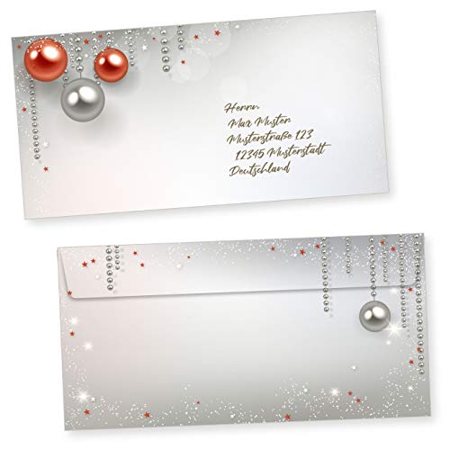 Gala Design 1000 Weihnachts-Briefumschläge Din lang ohne Fenster Umschläge für Weihnachten selbstklebend haftklebend von tatmotive