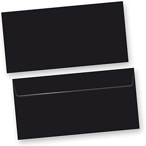 SKALA Briefumschläge Schwarz (100 Stück) DIN lang Umschlag selbstklebend mit Haftklebestreifen von tatmotive