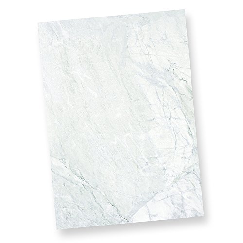 TATMOTIVE 48-0050 Marmor DIN A4 50 BLATT Briefpapier Grau - Blau marmoriert von tatmotive