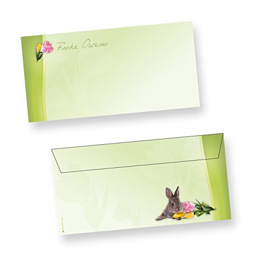 Umschläge DIN lang Osterhase (100 Stück ohne Fenster) Ostern Briefumschläge haftklebend von tatmotive