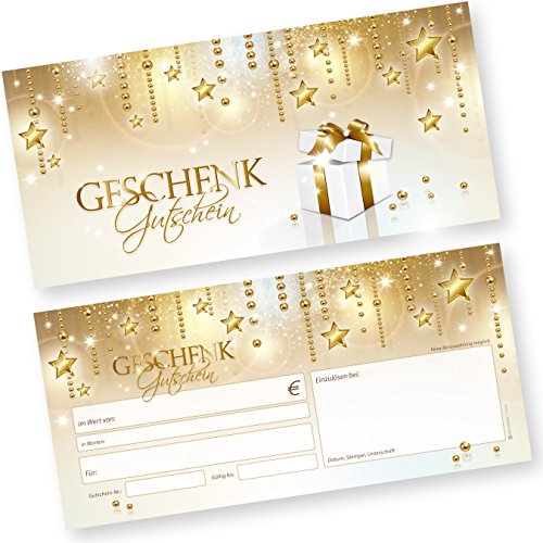 tatmotive Geschenkgutscheine Weihnachten Stardreams (100 Stück) Gutscheine Weihnachten Gutscheinkarten für Kunden für Firma Gewerbe von tatmotive