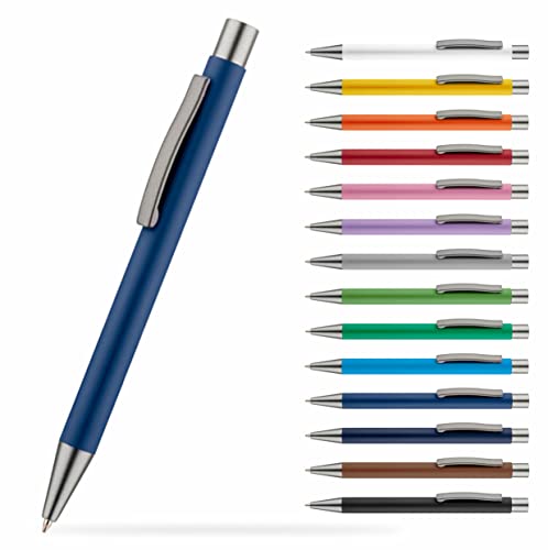 #teamludorf OMEGA Metall Kugelschreiber mit gummierter Oberfläche - Stift in 14 Farben erhältlich - hochwertig und stabil (Blau, 10) von #teamludorf