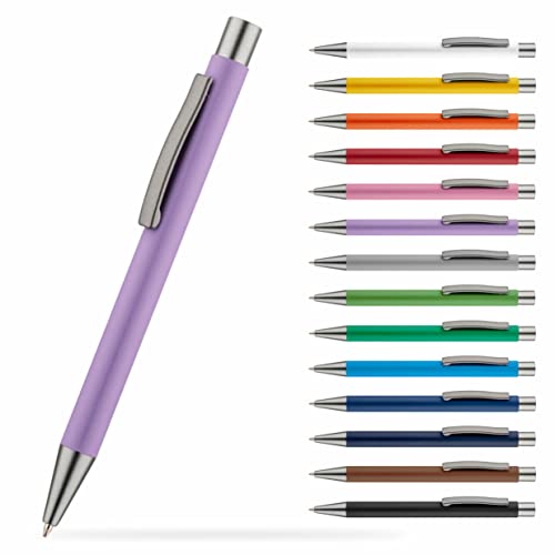 #teamludorf OMEGA Metall Kugelschreiber mit gummierter Oberfläche - Stift in 14 Farben erhältlich - hochwertig und stabil (Lila, 10) von #teamludorf