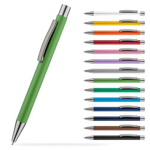 #teamludorf OMEGA Metall Kugelschreiber mit gummierter Oberfläche - Stift in 14 Farben erhältlich - hochwertig und stabil (Lime, 25) von #teamludorf