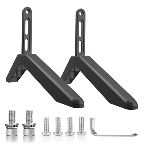teasteam Universal-TV-Ständer, Ersatz-TV-Ständerbeine, Kunststoff-TV-Sockel, Standfüße mit Schrauben, Tischplatte, TV-Standfuß, Standbeine für die meisten 81,3 - 165 cm (32 - 65 Zoll) LCD von teasteam