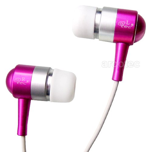 @tec Handy Kopfhörer In-Ear Stereo Ohrhörer mit Kabel für Smartphone, MP3-Player, Tablet, PC und andere Geräte mit 3,5mm Klinkenanschluss (pink) von @tec