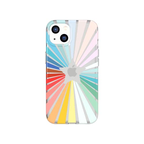 Tech 21 Evo Art Rainbow Sunburst für iPhone 13 – Schutzhülle mit exklusivem Artwork und 3,6 m Multi-Drop-Schutz, Rainbow Sunburst Print von tech21