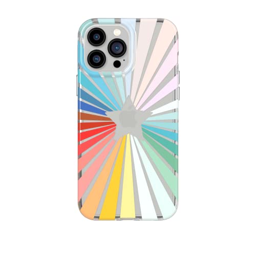 Tech 21 Evo Art iPhone 13 Pro Max - Schutzhülle mit exklusivem Artwork und 3,6 m Multi-Drop-Schutz Rainbow Sunburst Print von tech21