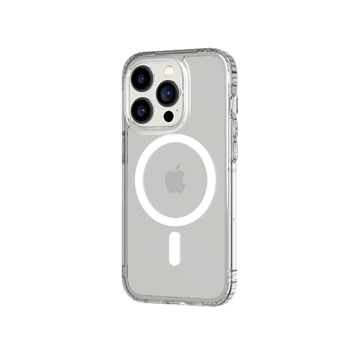 Tech 21 Evo Clear Hülle für iPhone 14 Pro, Kompatibel mit MagSafe, Einfache Telefonhülle, TPU und Antimikrobiall, Transparent, Fallschutz: 3,6m von tech21