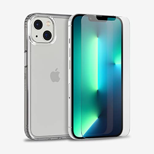 Tech 21 Evo Clear and Impact Glass Bundle für iPhone 13 - Schutzhülle mit 3,6 m Multi-Drop-Schutz und Hartglas-Displayschutzfolie von tech21