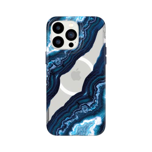 Tech 21 iPhone 14 Pro Evo Art kompatibel mit MagSafe - Schutzhülle mit exklusivem Kunstwerk, Kratzfestigkeit & 3,6 m Multi-Drop Schutz, blau/weiß, T21-9943 von tech21