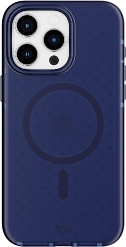 Tech21 Evo Check Hülle für iPhone 15 Pro Max - Kompatibel mit MagSafe - Impact Protection Case - Mitternachtsblau von tech21