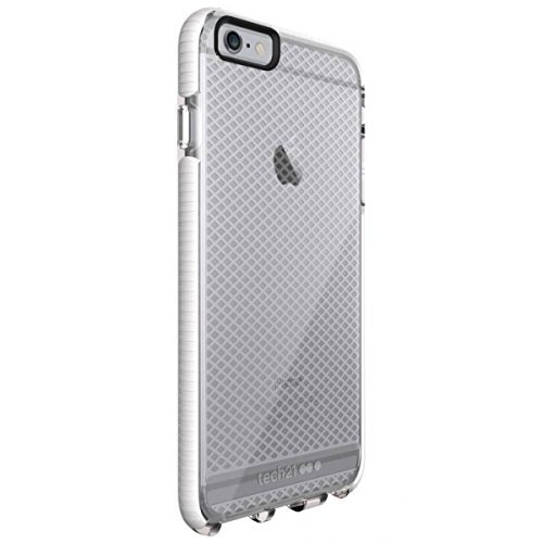Tech21 Evo Check-Schutzhülle für iPhone 6 Plus/6S Plus, stoßfest, mit FlexShock-Technologie und Gitter-Muster, Transparent / Weiß Tech21 Evo Check-Schutzhülle für iPhone 6 Plus/6S Plus, stoßfest, mit FlexShock-Technologie und Gitter-Muster, Transparent / Weiß von Tech 21
