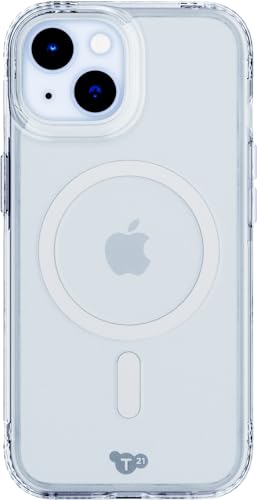 Tech21 Evo Clear Handyhülle für iPhone 15 - Kompatibel mit MagSafe - Einfache Telefonhülle - TPU und Biologisch abbaubar Material - Transparent - Wissenschaftlicherwiesen Fallshutz: 3,6m von tech21