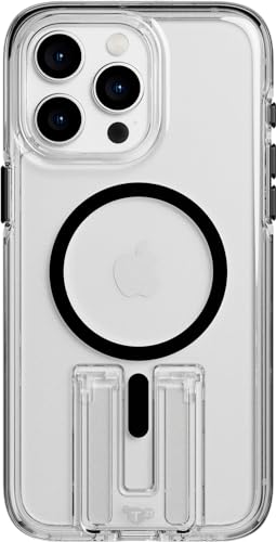 Tech21 Evo Crystal Hülle für iPhone 15 Pro Max, Kompatibel mit MagSafe, Biologisch abbaubar, transparant/schwarz, 15x Militärniveau Fallschutz: 4,9m von tech21