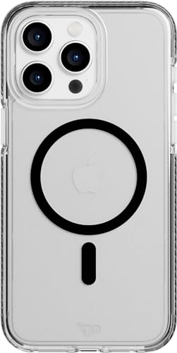 Tech21 Evo Crystal Hülle für iPhone 15 Pro Max - Kompatibel mit MagSafe - Aufprallschutz Hülle - Graphitschwarz von tech21