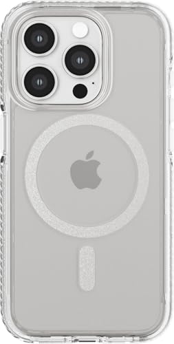 Tech21 Evo Crystal für iPhone 15 Pro - Kompatibel mit MagSafe - Aufprallschutz Case - White Titanium von tech21