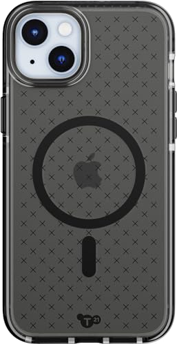Tech21 Evo Check Hülle für iPhone 15 Plus – Kompatibel mit MagSafe – Aufprallschutz Hülle – Rauch/Schwarz von Tech21