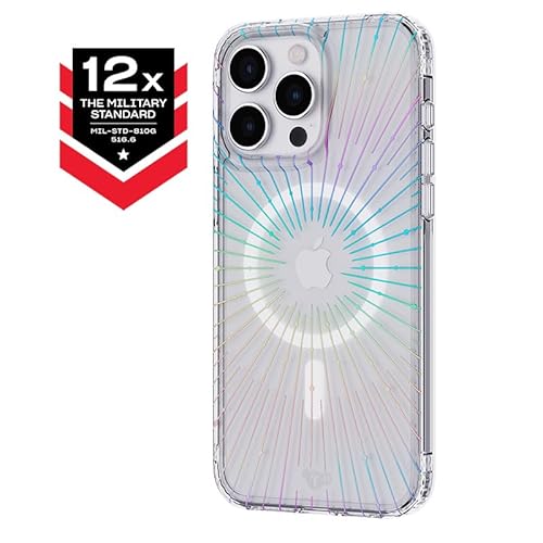 tech21 Evo Clear Sparkle Hülle für iPhone 15 Pro, Kompatibel mit MagSafe, Einfache Telefonhülle, Biologisch abbaubar, Transparent/Glitzer, 12x Militärniveau Fallschutz: 3,6m von tech21