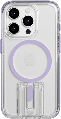 tech21 Evo Crystal Kick Hülle für iPhone 15 Pro - Kompatibel mit MagSafe - Aufprallschutz Hülle - Lila von tech21