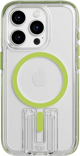tech21 Evo Crystal Kick Hülle für iPhone 15 Pro - Kompatibel mit MagSafe - Aufprallschutz Hülle - Limette von tech21