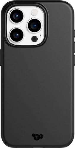 tech21 Evo Lite Hülle für iPhone 15 Pro, Schwarz, Einfache Telefonhülle, TPU und Biologisch abbaubar, Fallschutz: 3m von tech21
