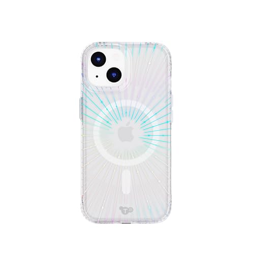 tech21 Evo Sparkle Hülle für iPhone 15 - Kompatibel mit MagSafe - Aufprallschutz Hülle - Solar Clear von tech21