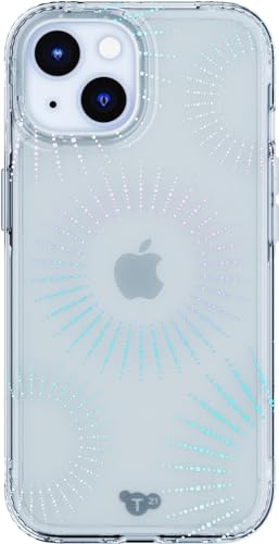 tech21 Evo Sparkle Hülle für iPhone 15 Plus - Kompatibel mit MagSafe - Aufprallschutz Hülle - Lunar Clear von tech21