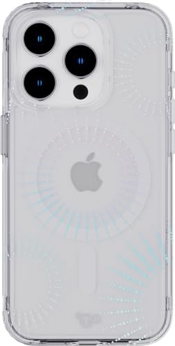 tech21 Evo Sparkle Hülle für iPhone 15 Pro - Kompatibel mit MagSafe - Aufprallschutz Hülle - Lunar Clear von tech21