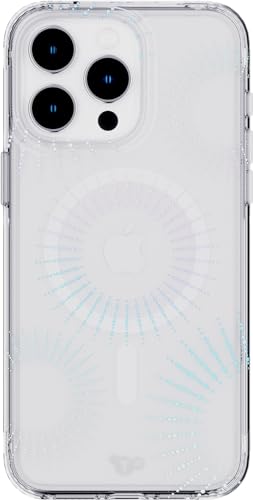 tech21 Evo Sparkle Hülle für iPhone 15 Pro Max - Kompatibel mit MagSafe - Aufprallschutz Hülle - Lunar Clear von tech21