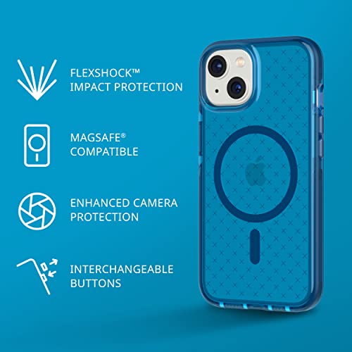 tech21 iPhone 14 Evo Check kompatibel mit MagSafe® - Stoßdämpfende & schlanke Schutzhülle mit 4,8 m FlexShock Multi-Drop Schutz & Extra Tasten von tech21