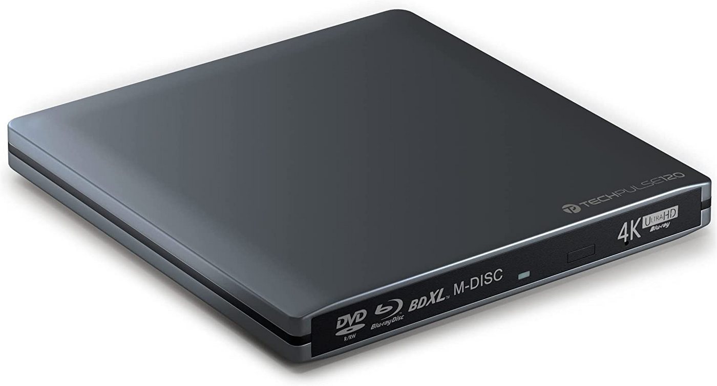 techPulse120 Externes UHD 4k 3D M-Disc BDXL USB 3.0 & USB-C Aluminium Grau Laufwerk Blu-ray-Brenner techPulse120 Externes UHD 4k 3D M-Disc BDXL USB 3.0 & USB-C Aluminium Grau Laufwerk Blu-ray-Brenner von techPulse120